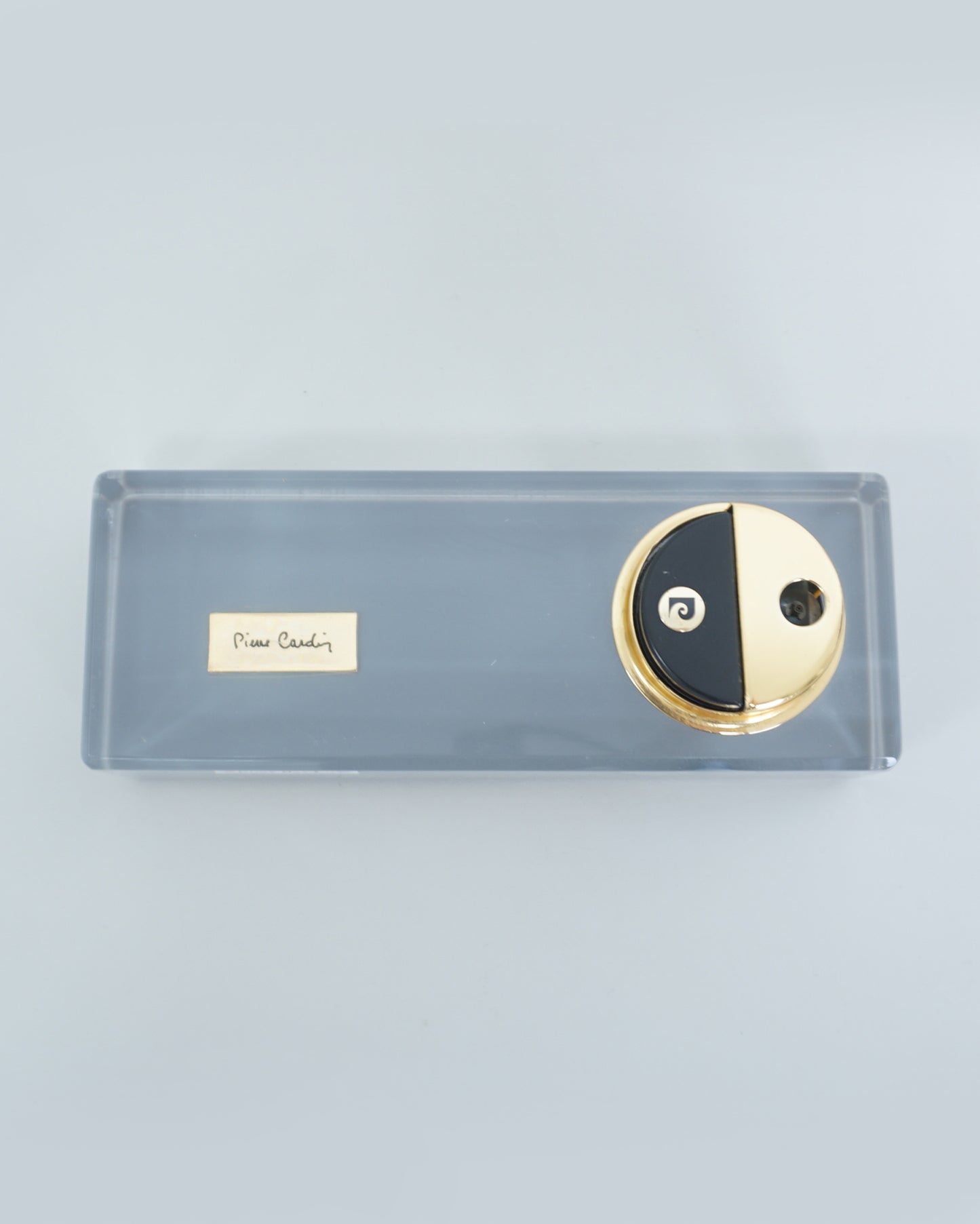 1960s Pierre Cardin Acrylic Coffee Table Lighter Signed