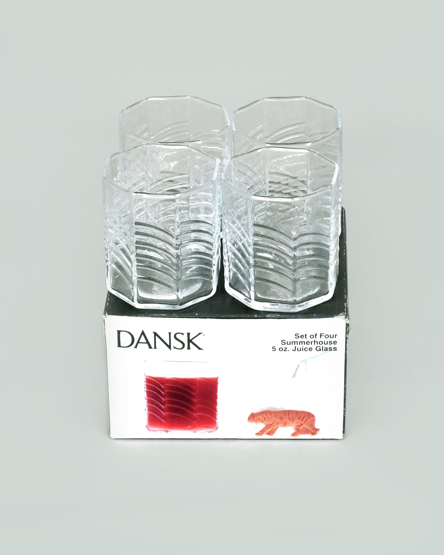 1980s Summerhouse 5oz Juice Glasses by Gunner Cyren for DANSK NOS New in Box