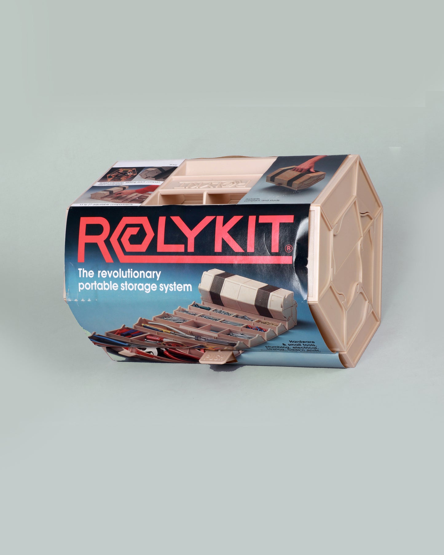 1970s Rolykit Roll-up Beige Plastic Storage by Samuel Meijering and Gied Jaspers NOS New in Box