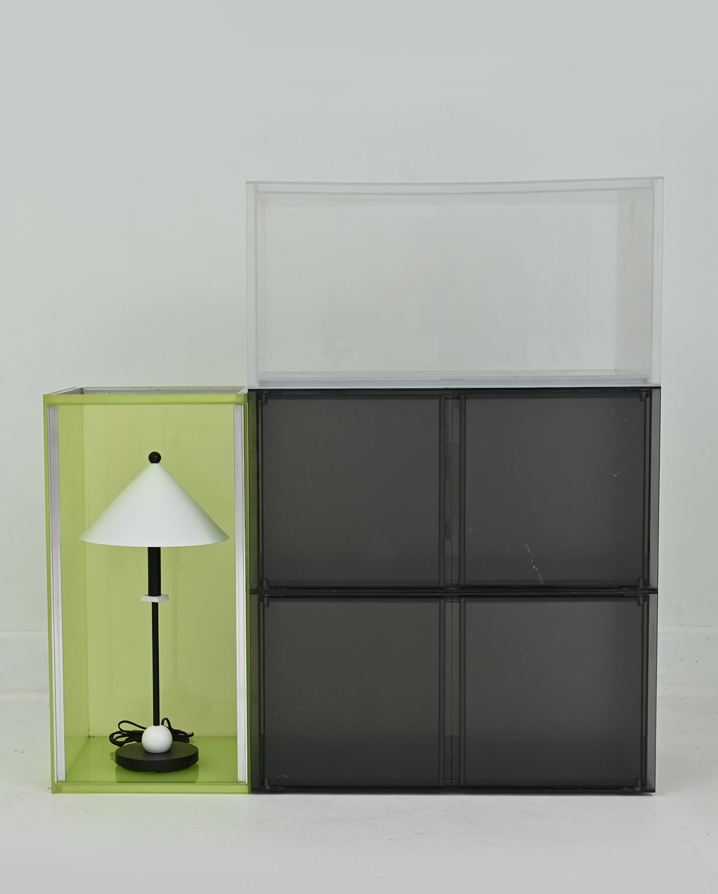 1990s Acrylic Resin and Steel “One” Wall Unit by Piero Lissoni for Kartell