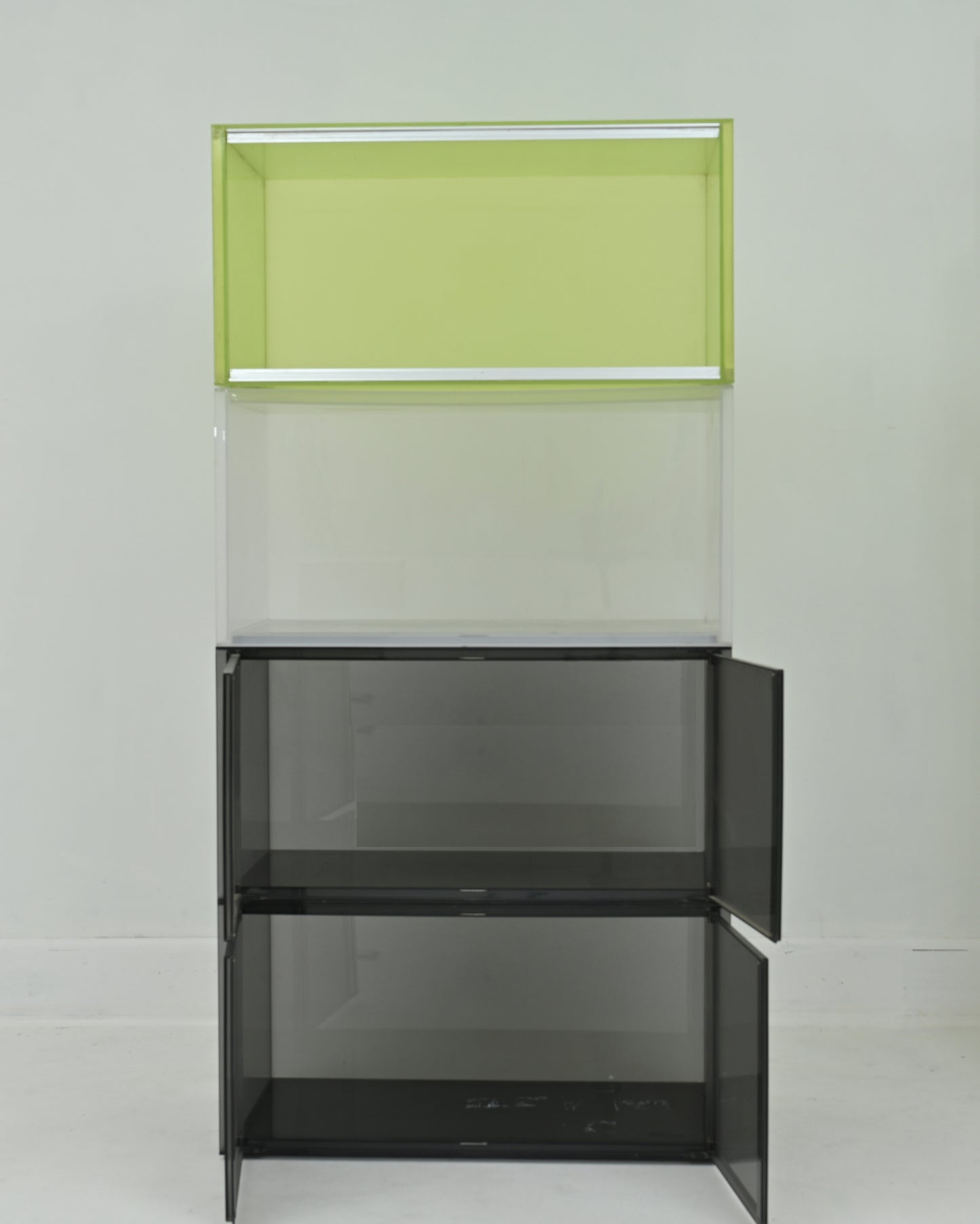 1990s Acrylic Resin and Steel “One” Wall Unit by Piero Lissoni for Kartell