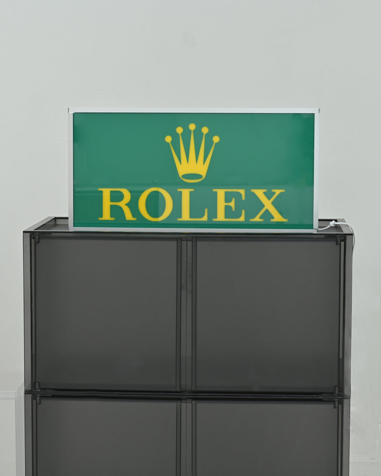 1990s ROLEX Advertising Signage with Yellow Lighting