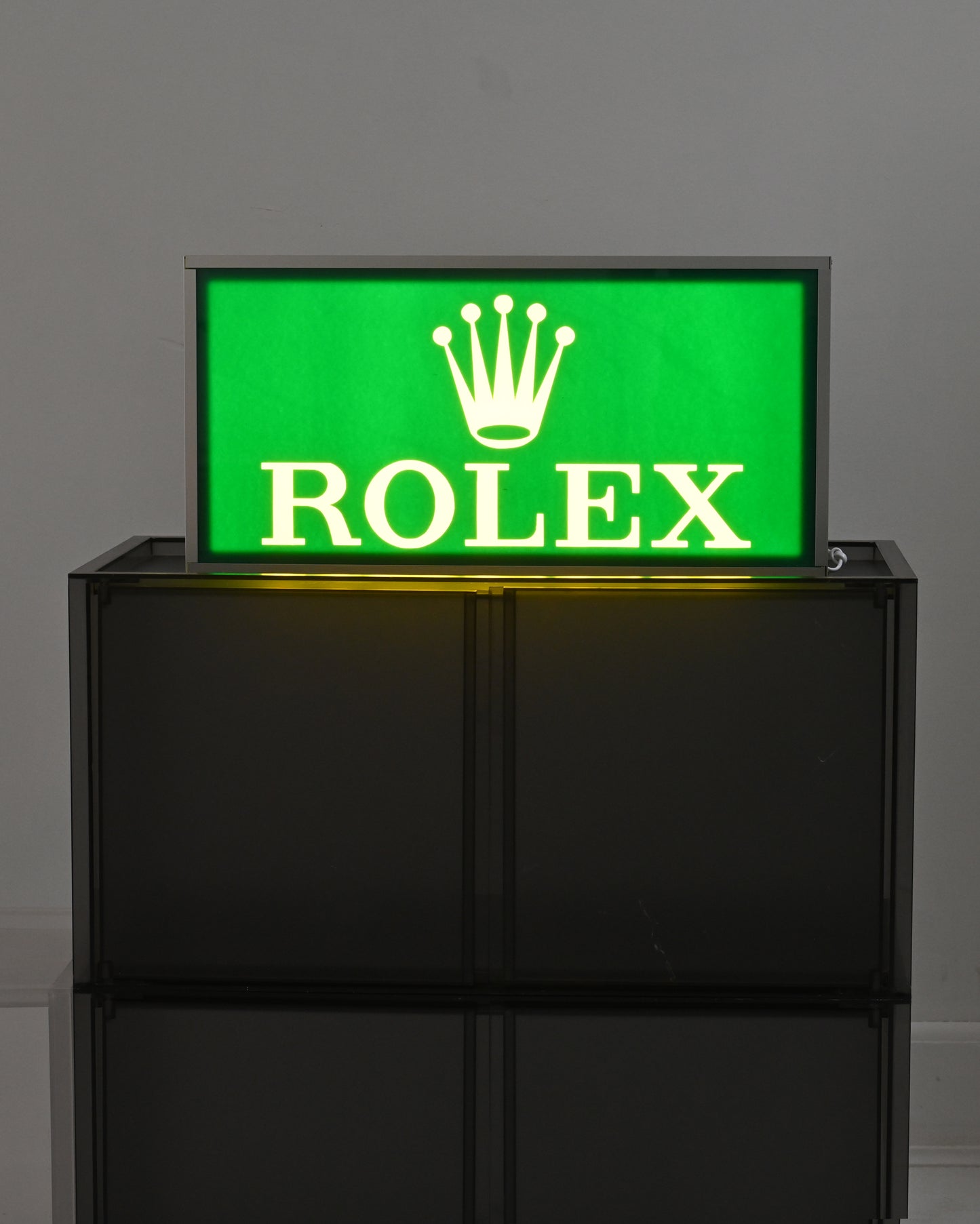 1990s ROLEX Advertising Signage with Yellow Lighting