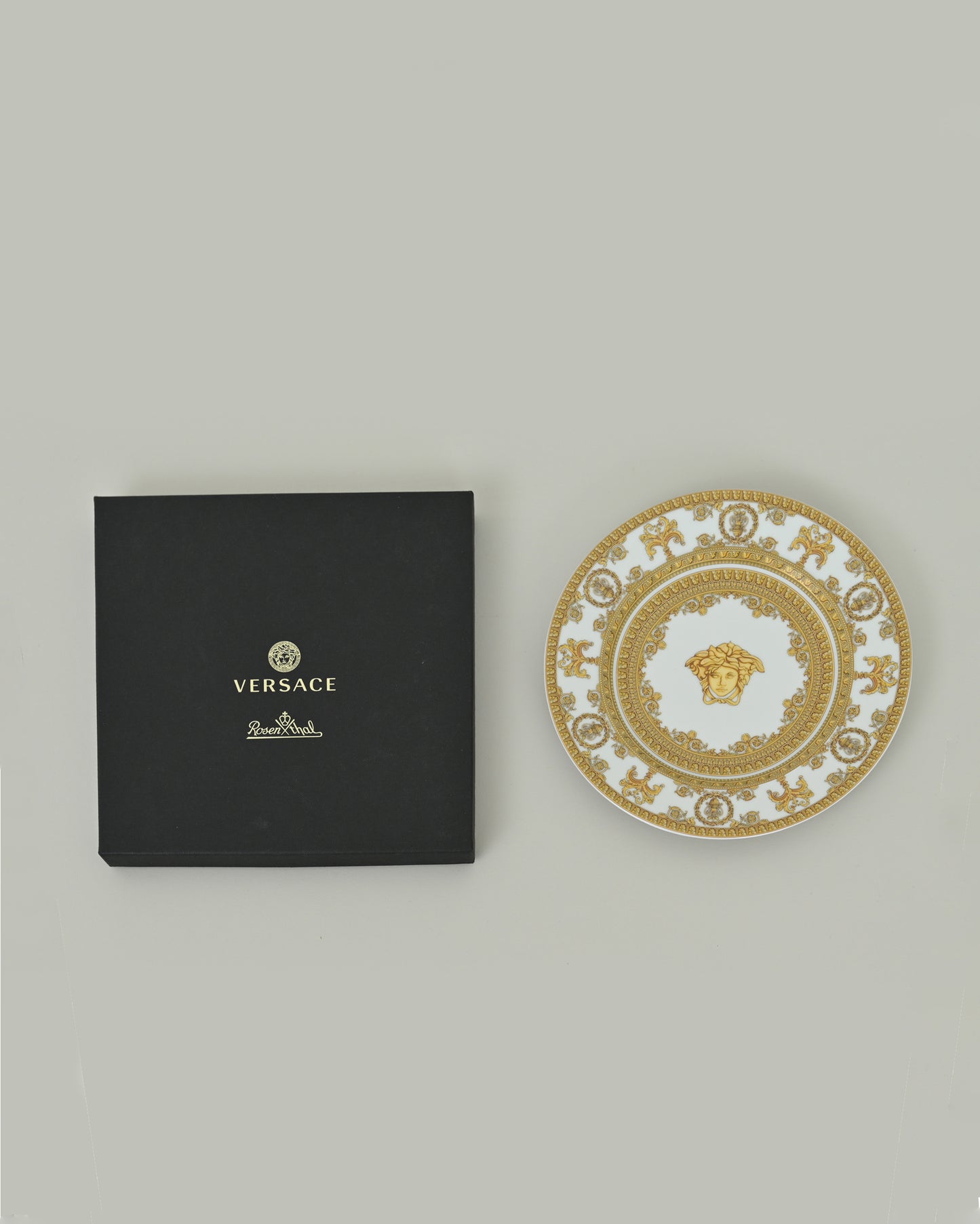 1990s Baroque Bianco Plate by VERSACE for Rosenthal NOS New in Box
