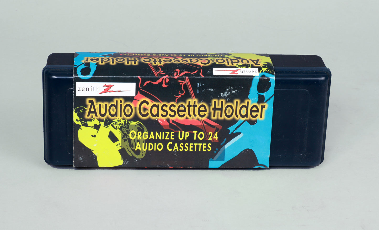 1980s Black Zenith Audio Cassette Tape Holder NOS New in Box