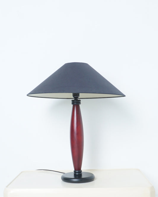 1990s Rosewood and Ebony Table Lamp with Coolio Lamp Shade by Lite Source Inc.