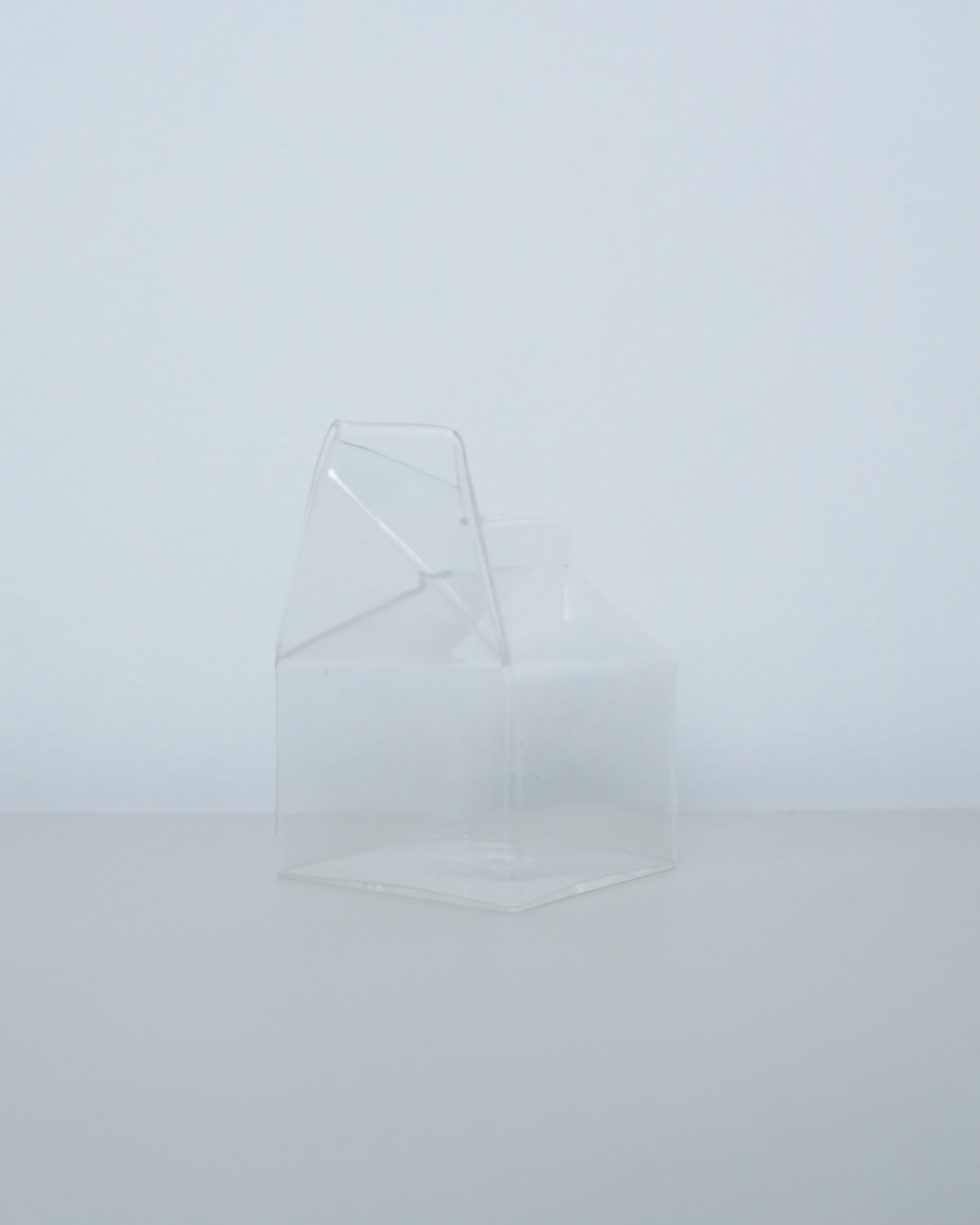 1960s Mid Century Modern Glass Milk Carton Creamer