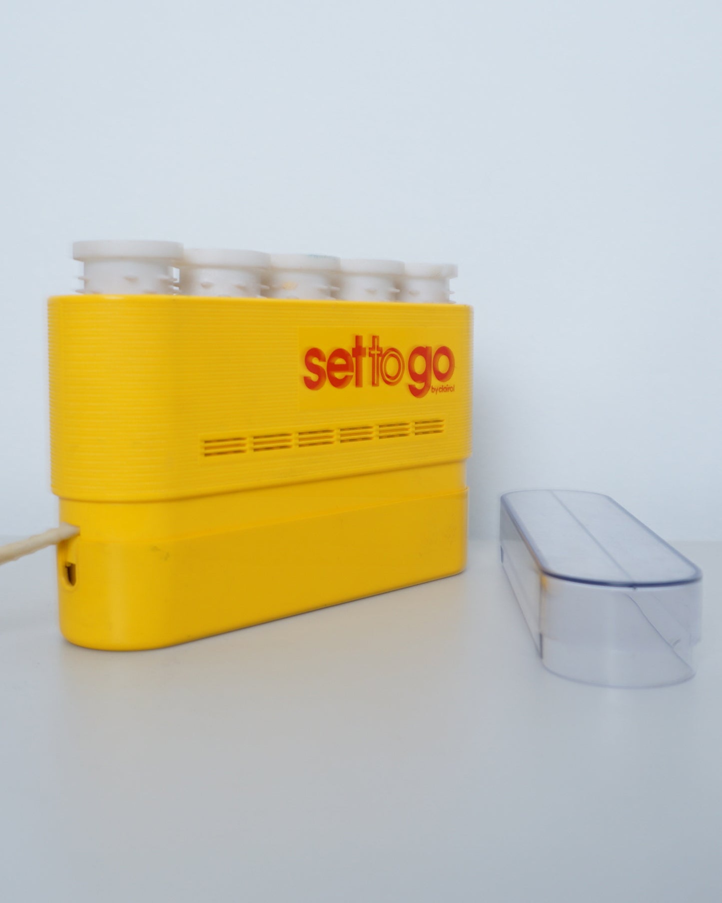 1970s Atomic Yellow Travel Hair Roller Set-To-Go by Clairol