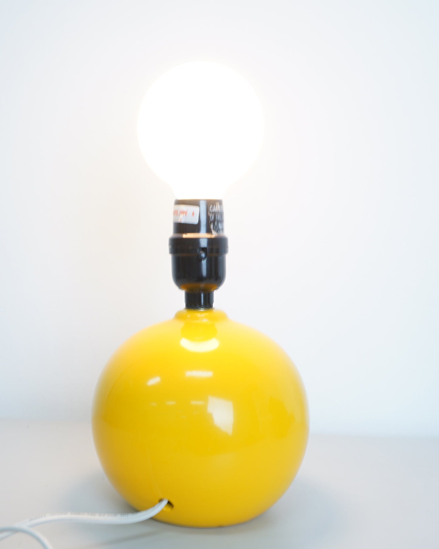 1970s Atomic Yellow Globe Desk Lamp