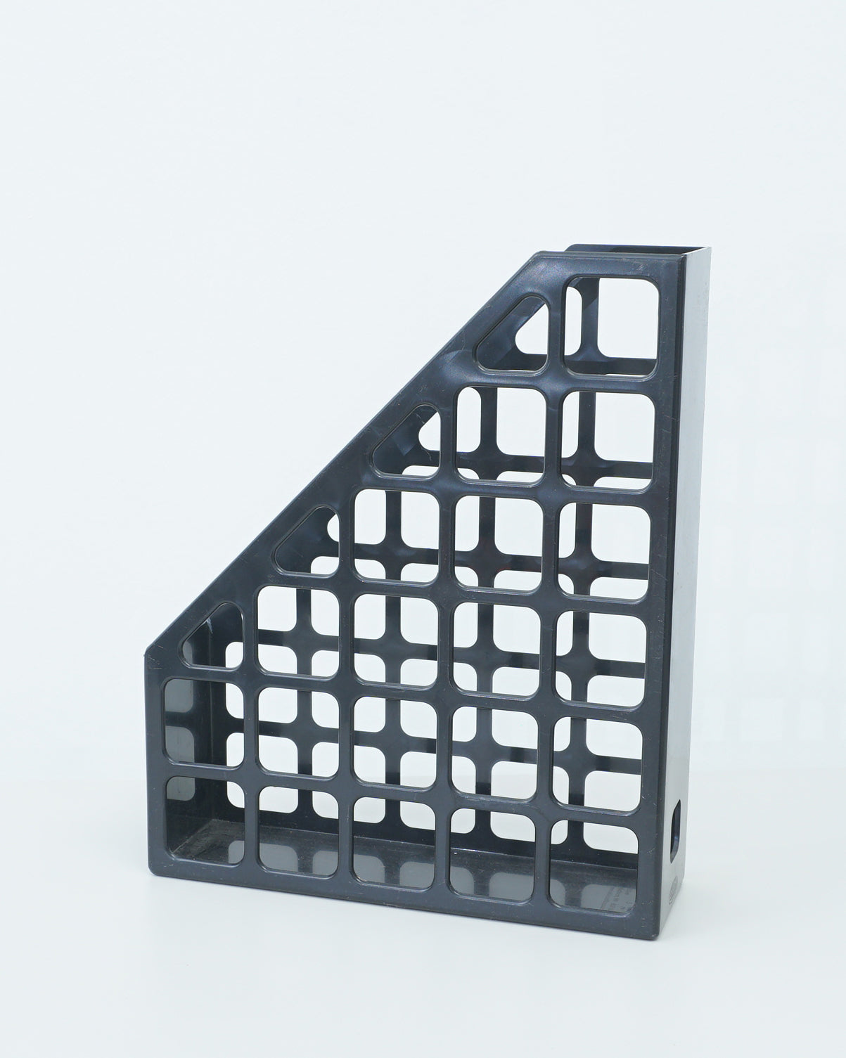 1980s Black Plastic File Organizer with Grid Pattern by Eldon