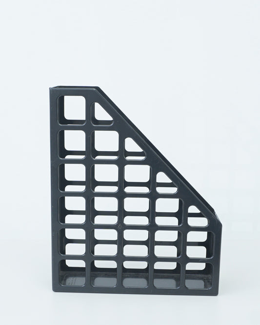 1980s Black Plastic File Organizer with Grid Pattern by Eldon