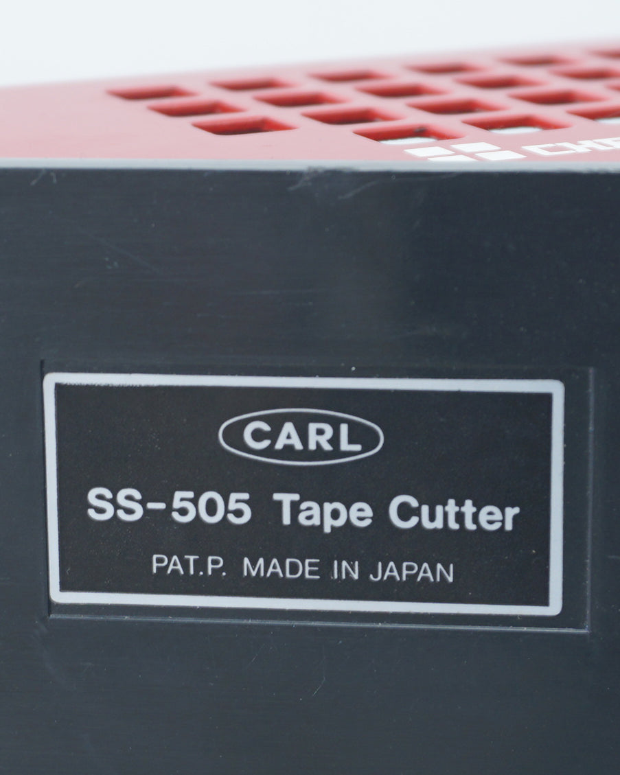 1980s Checker Postmodern Red Metal Grid Tape Cutter