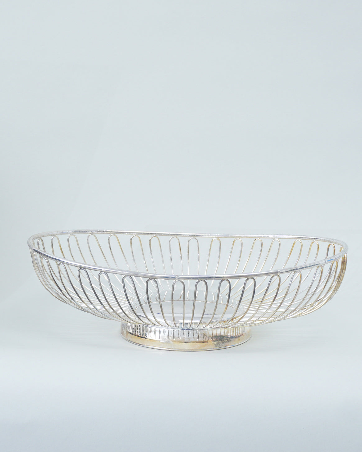 1980s Silver Plated Oval Fruit Basket New in Box NOS