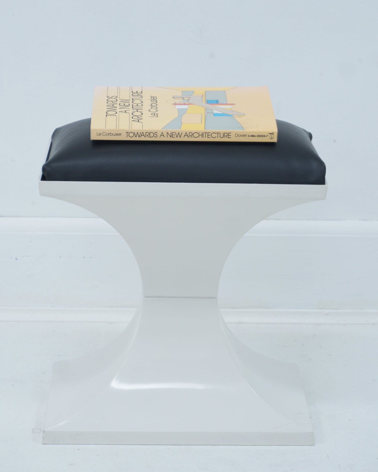 1970s Space-age Plastic and Faux Leather Stool Footrest Made in Holland