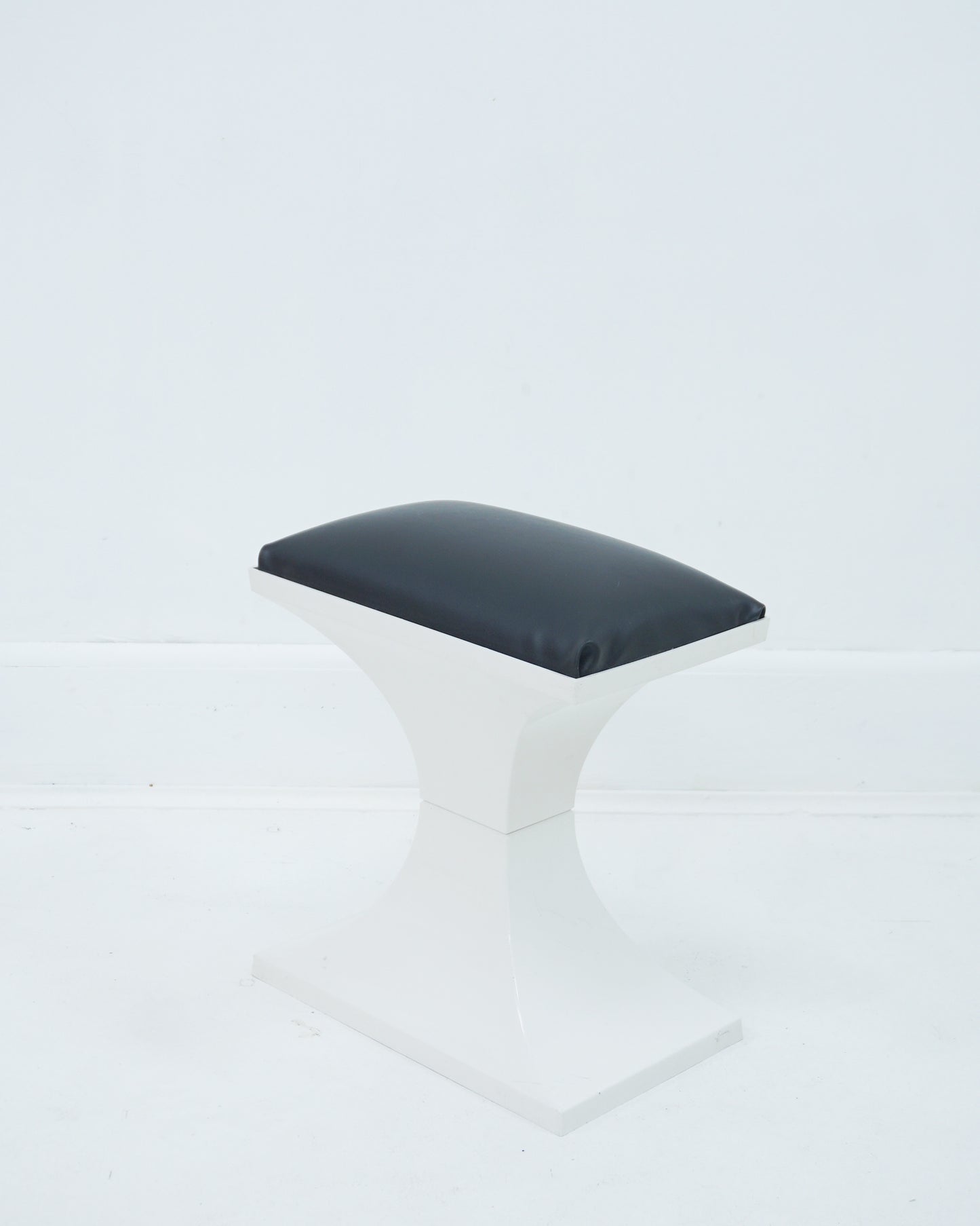 1970s Space-age Plastic and Faux Leather Stool Footrest Made in Holland