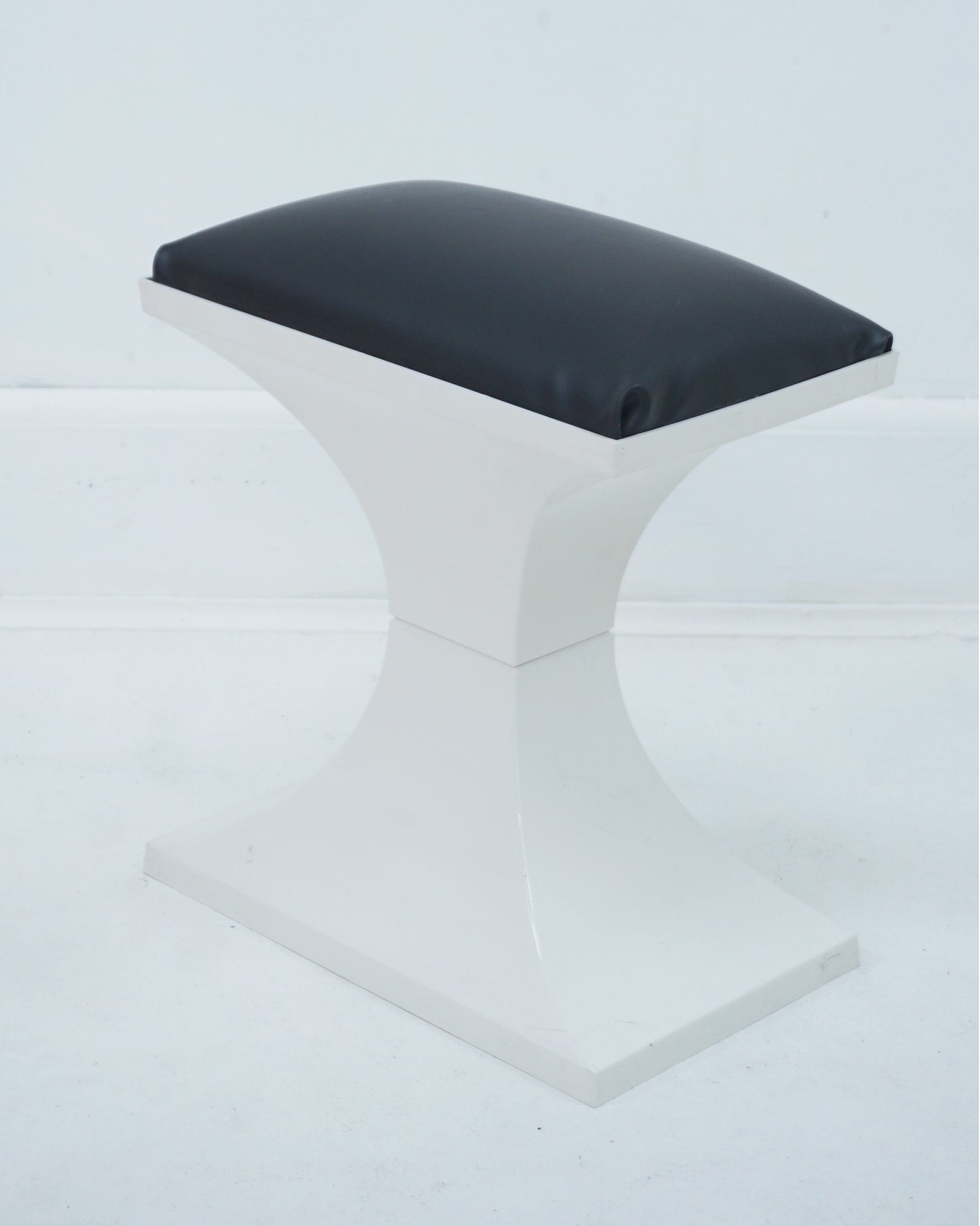 1970s Space-age Plastic and Faux Leather Stool Footrest Made in Holland