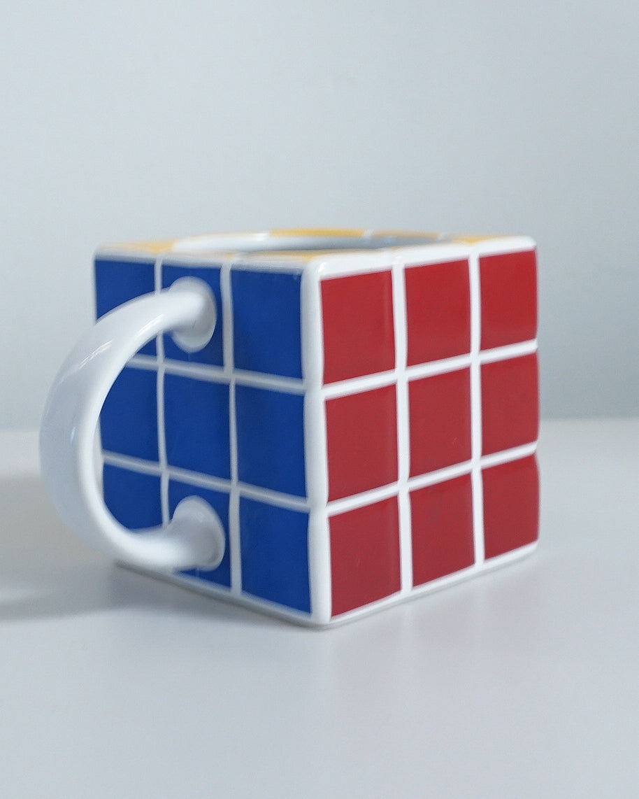 1980s Tile in the Style of Rubik's Cube Ceramic Mug