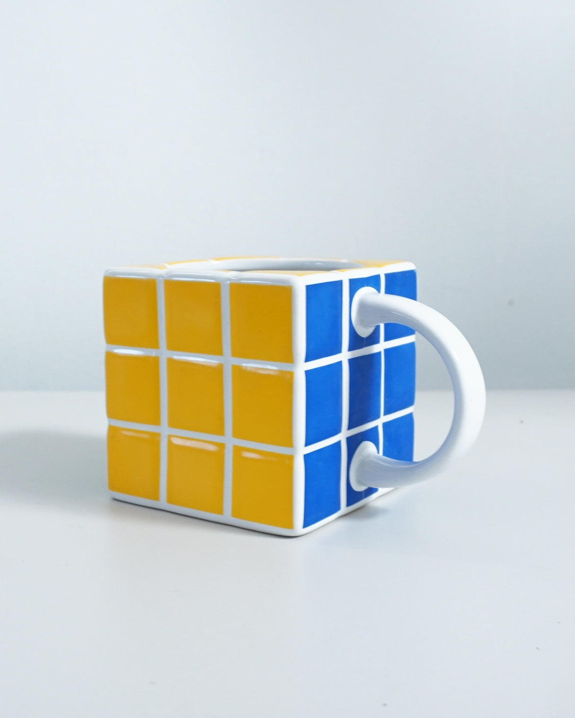 1980s Tile in the Style of Rubik's Cube Ceramic Mug