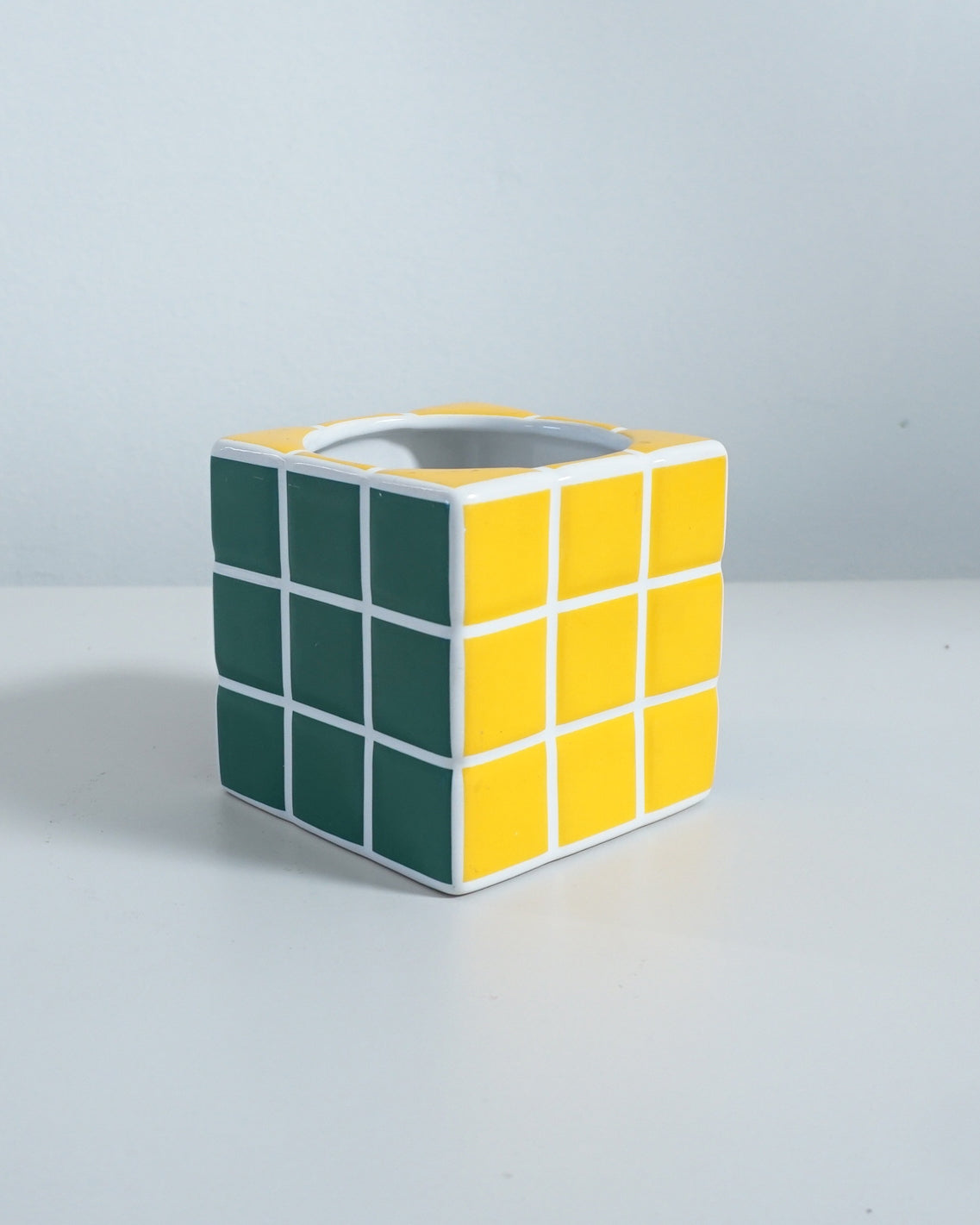 1980s Tile in the Style of Rubik's Cube Ceramic Mug