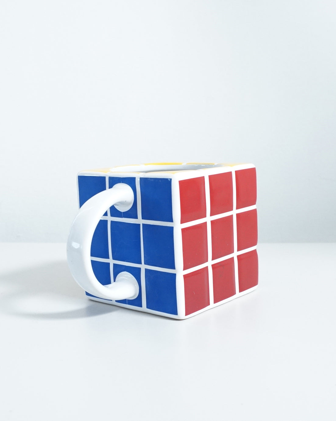 1980s Tile in the Style of Rubik's Cube Ceramic Mug