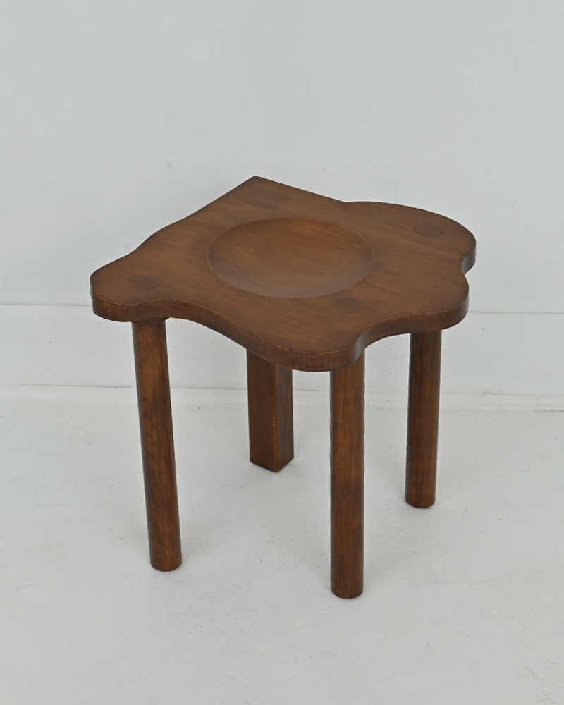 1980s Postmodern Oak Stool by E.R.A. Herbst