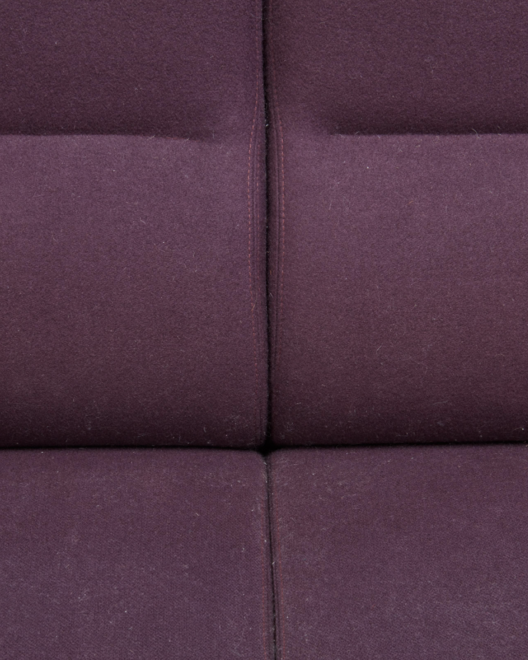 Arne Jacobsen Violet Wool Chrome Steel 3300/2 "Airport" Sofa for Fritz Hansen