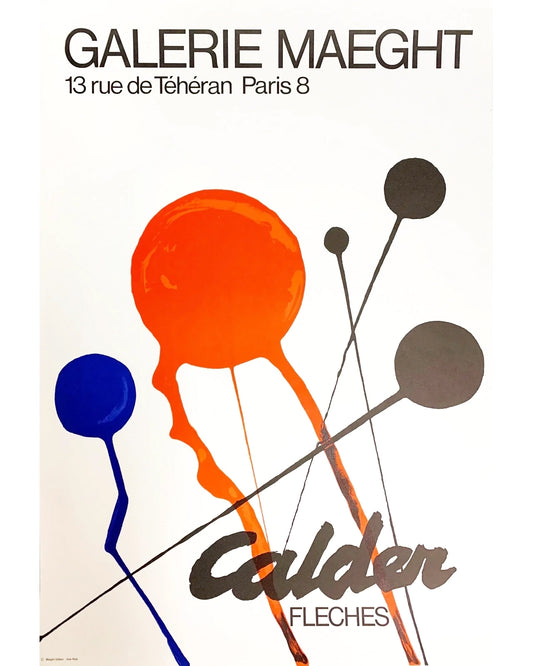 1968 Alexander Calder Fleches Galerie Maeght Paris Original Lithograph Poster