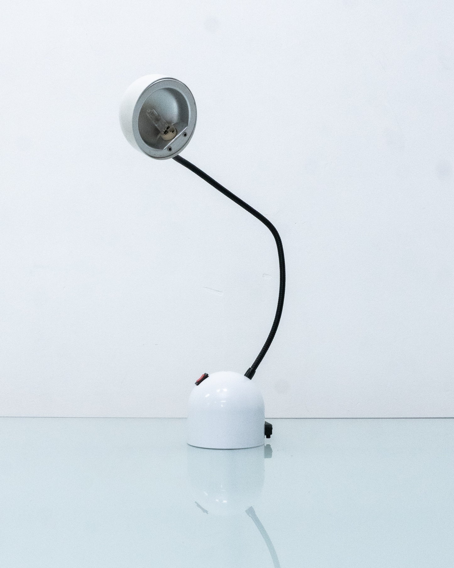 1980s White Gammalux Gooseneck Lamp, Made in Italy