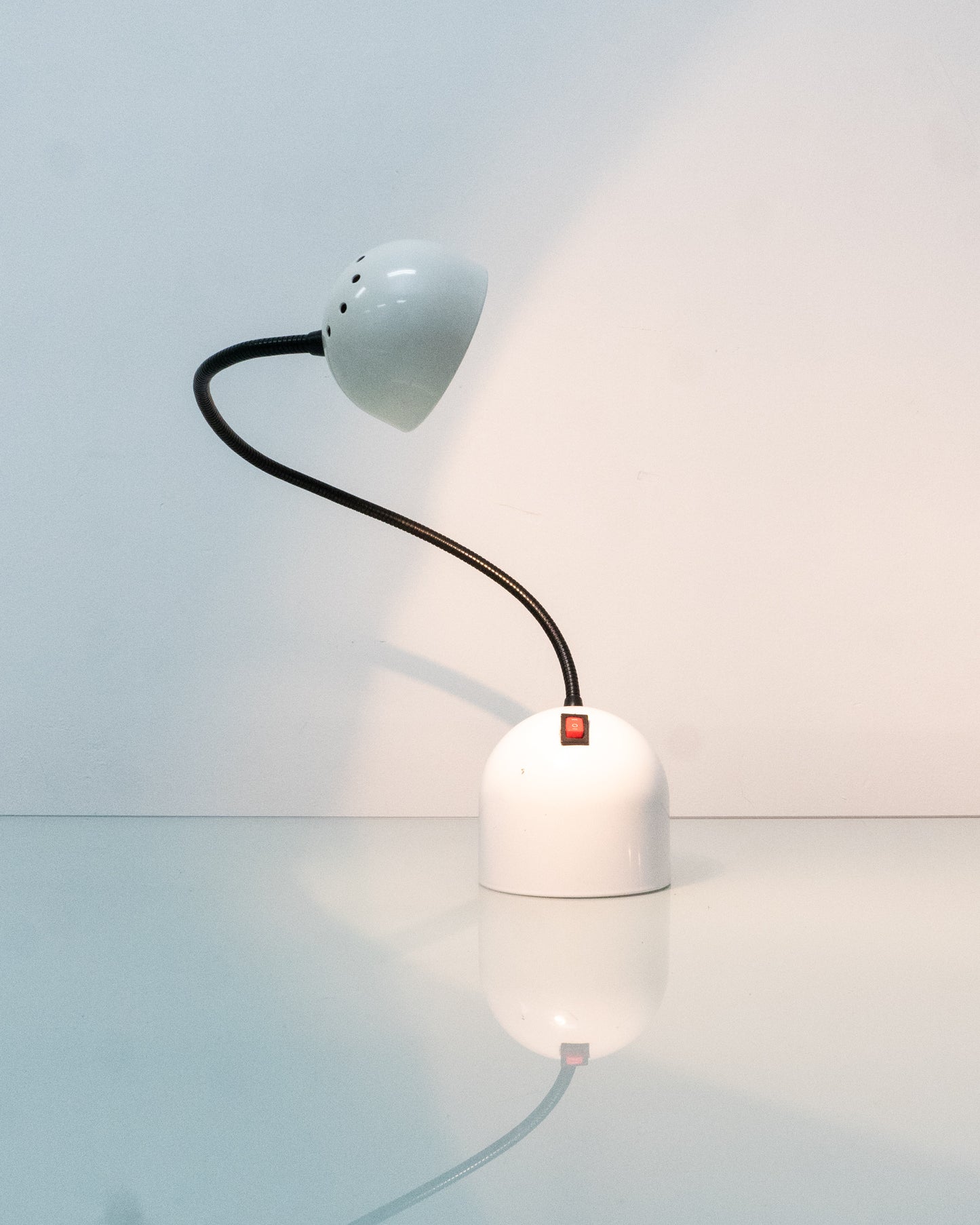 1980s White Gammalux Gooseneck Lamp, Made in Italy