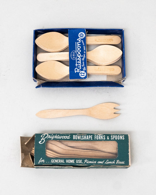 1920s Wooden New in Box Silverware