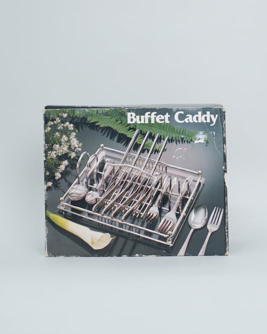 1980s Silver-plated Flatware Buffet Caddy by Davco Silver Co. NOS New in Box