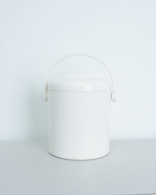 1980s White Italian Plastic Ice Bucket by Pedrini