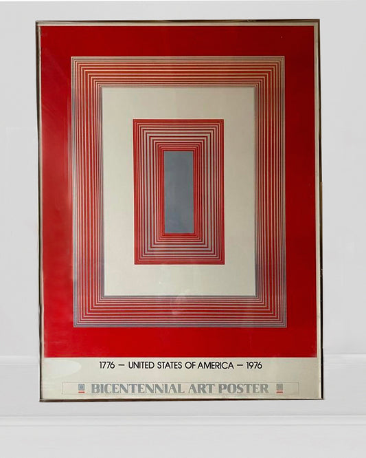 1976 American Bicentennial Aluminum Framed Op Art Poster by Richard Anuszkiewicz