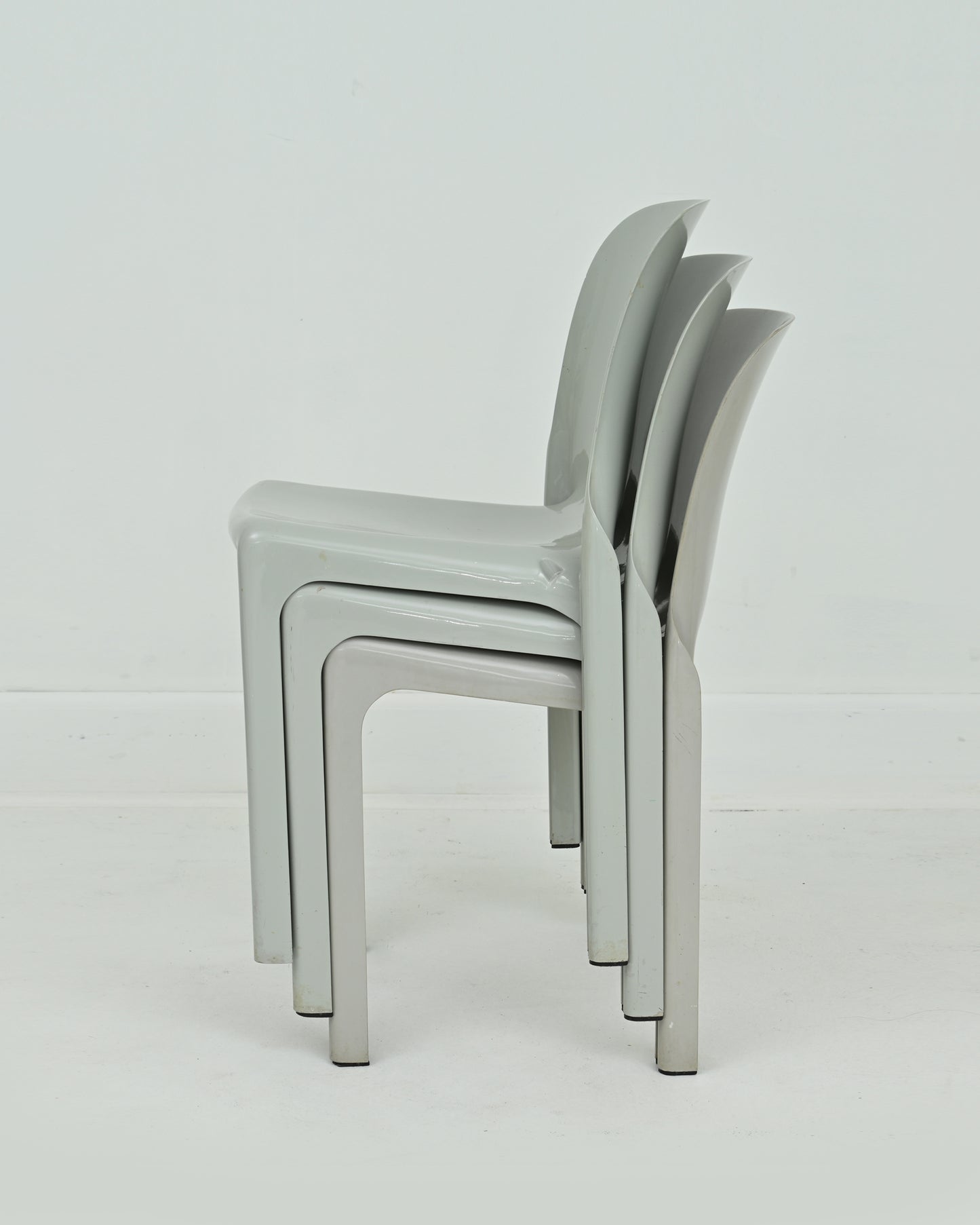 1960s Grey Selene Stacking Chairs by Vico Magistretti for Artemide