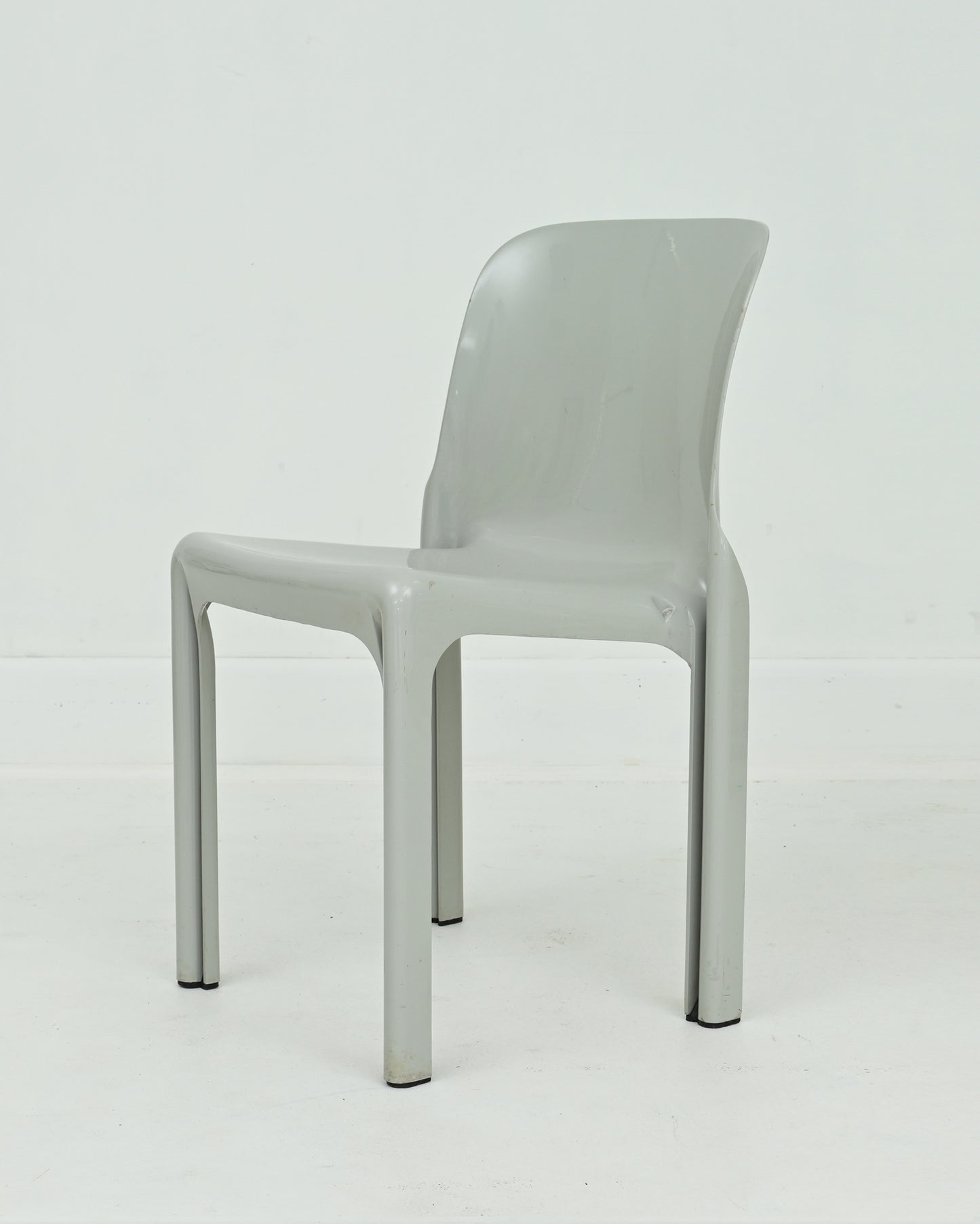 1960s Grey Selene Stacking Chairs by Vico Magistretti for Artemide