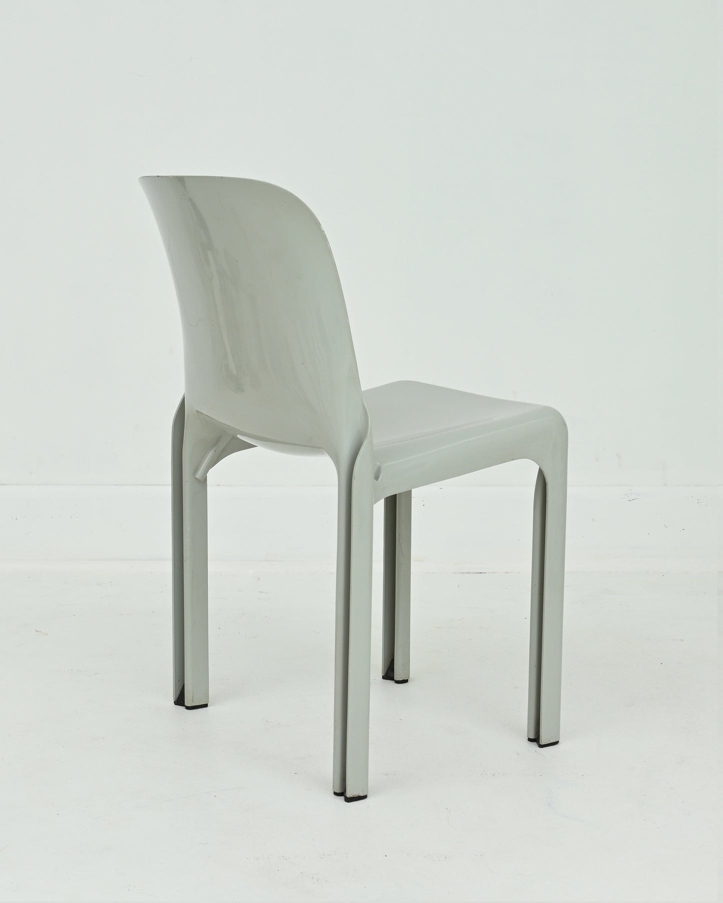 1960s Grey Selene Stacking Chairs by Vico Magistretti for Artemide