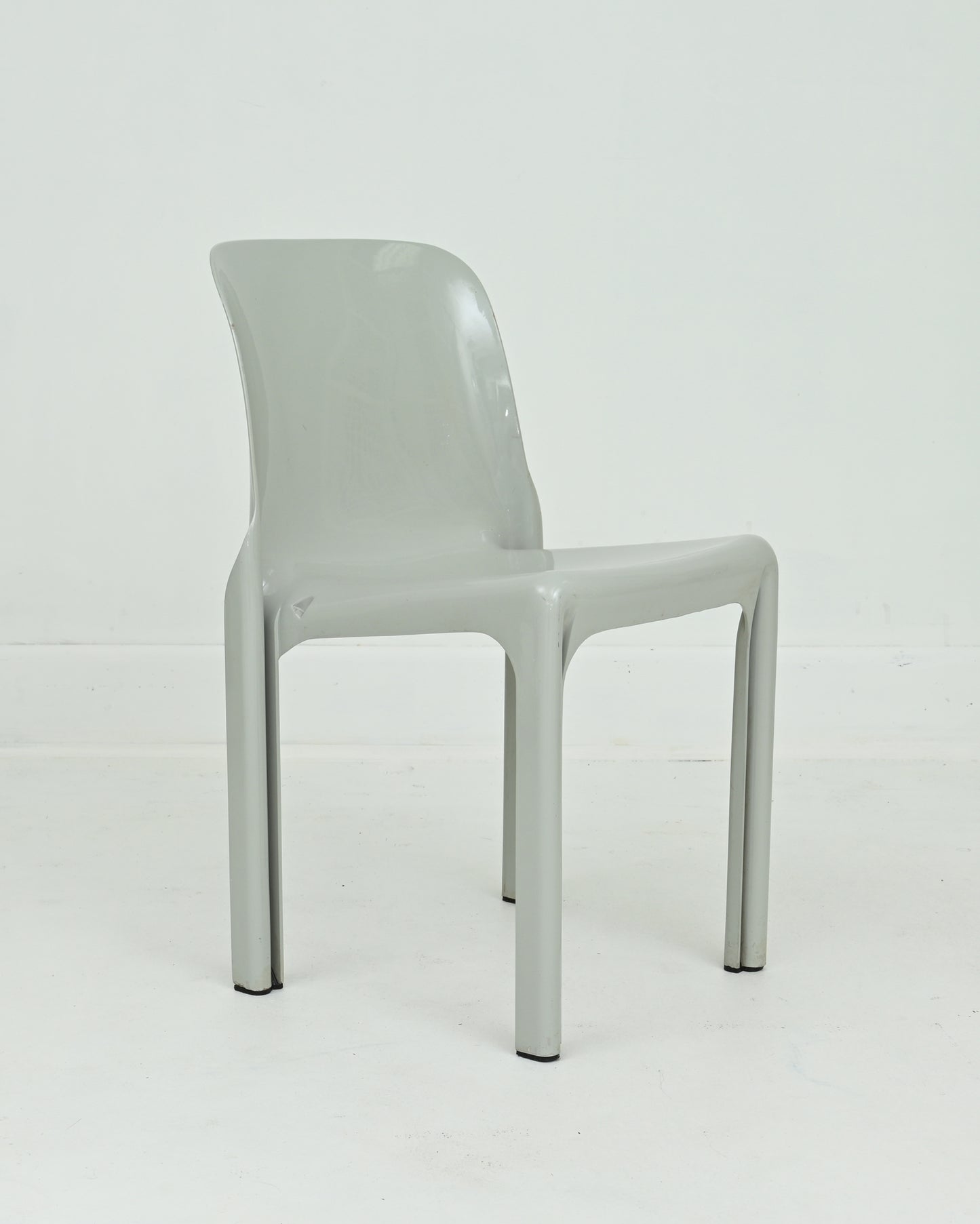 1960s Grey Selene Stacking Chairs by Vico Magistretti for Artemide