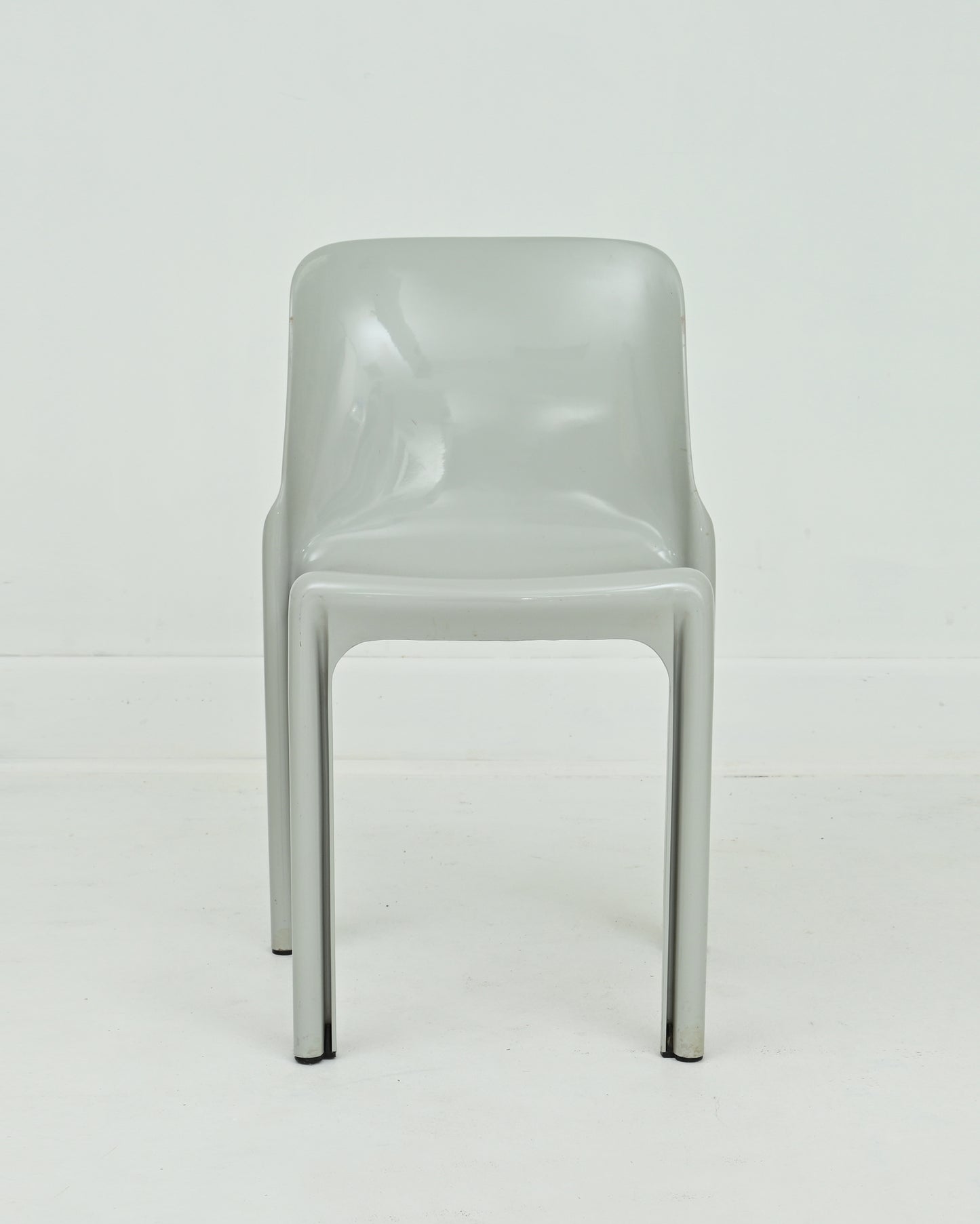 1960s Grey Selene Stacking Chairs by Vico Magistretti for Artemide