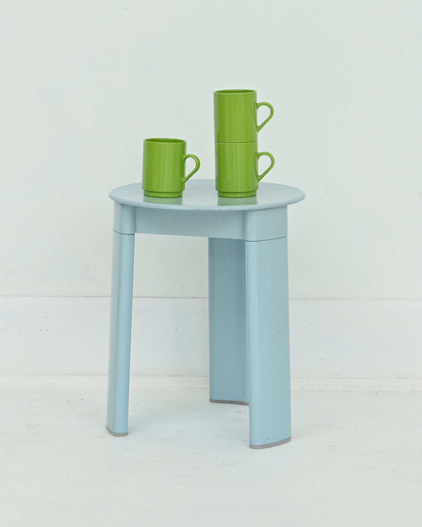 1970s Baby Blue Trio Stool by Olaf Von Bohr for GEDY