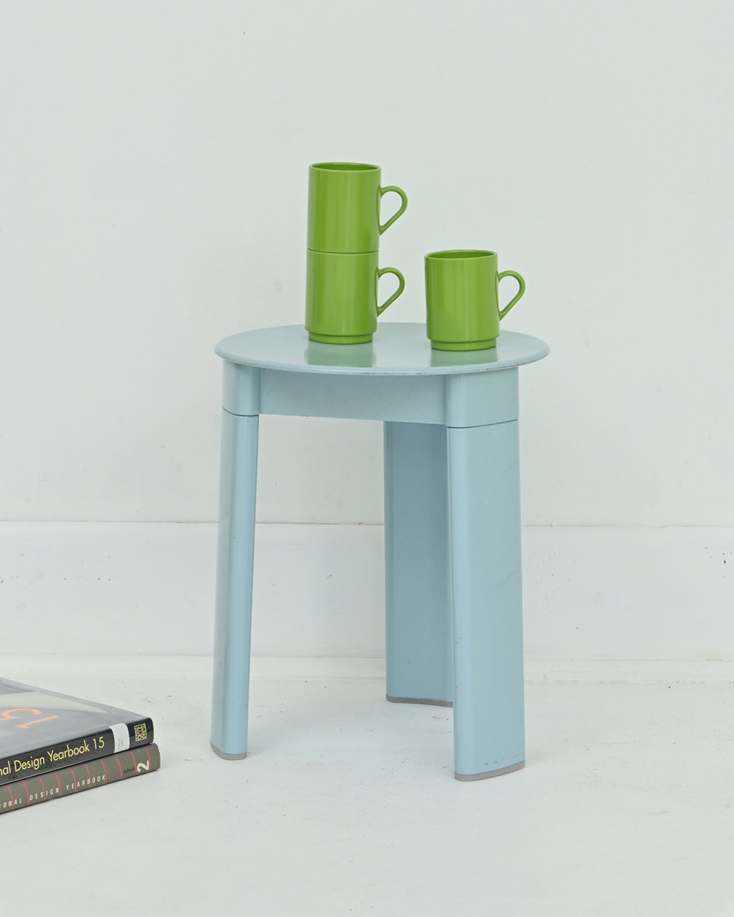 1970s Baby Blue Trio Stool by Olaf Von Bohr for GEDY