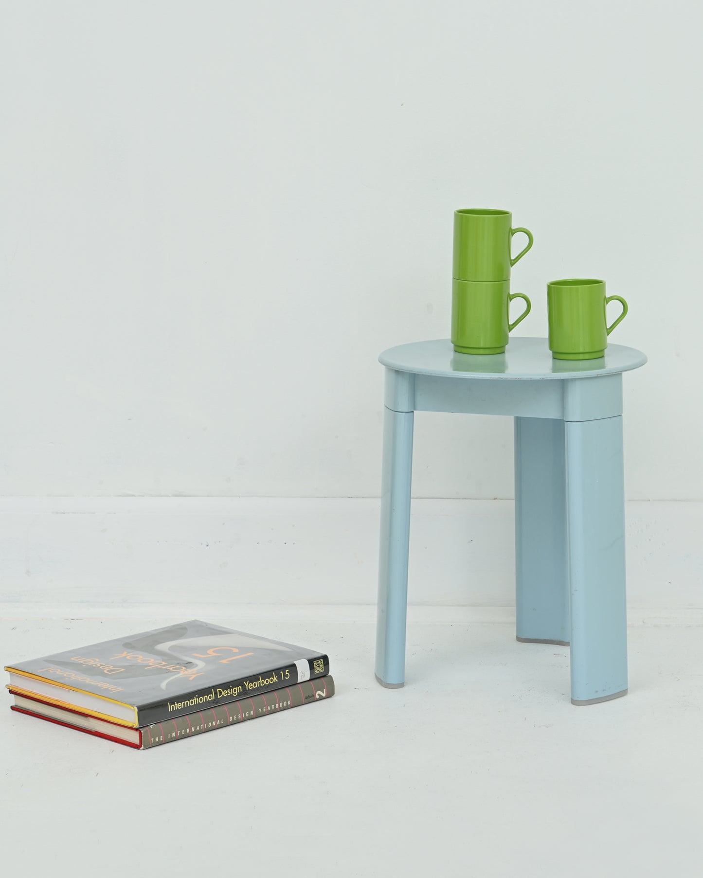 1970s Baby Blue Trio Stool by Olaf Von Bohr for GEDY