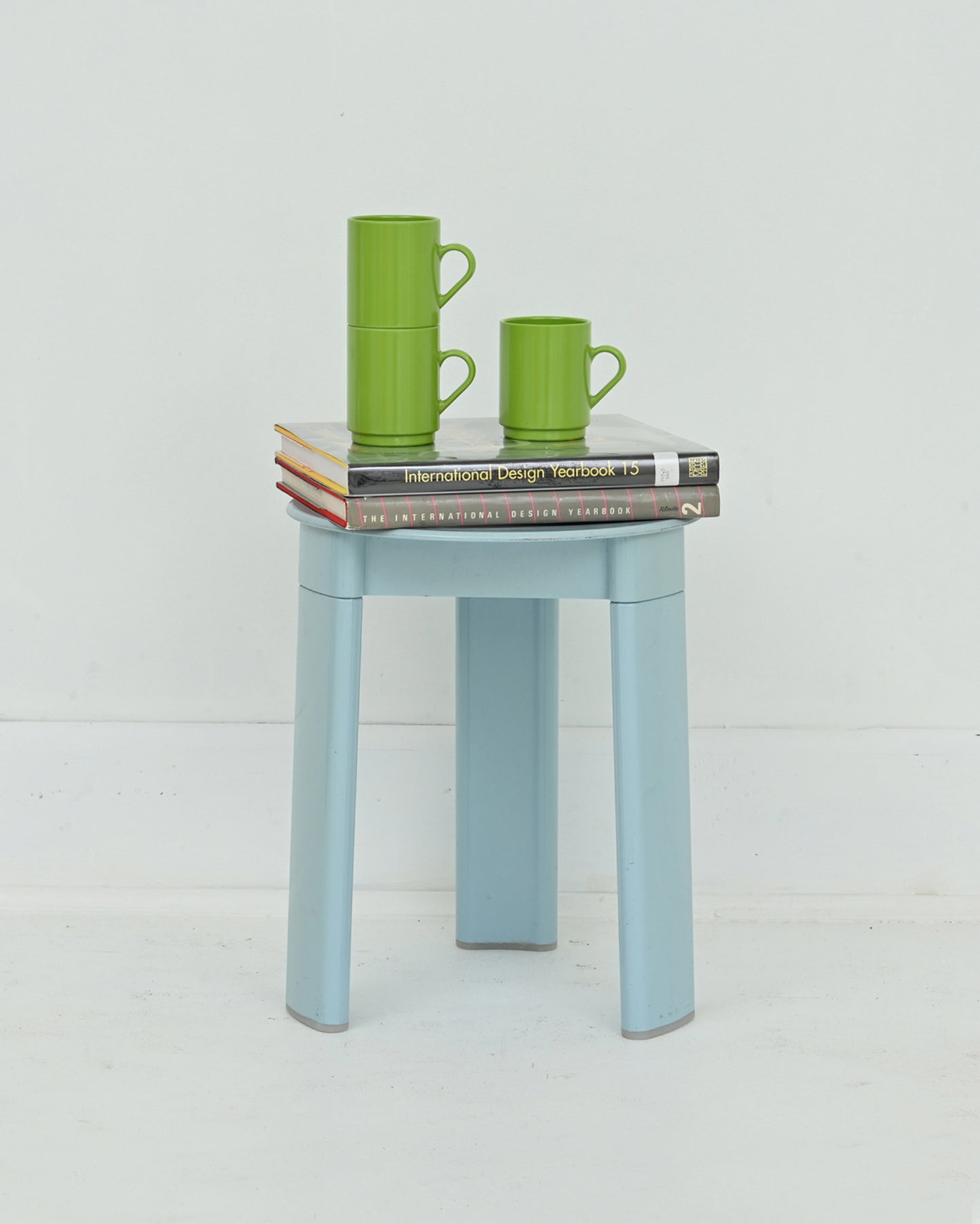 1970s Baby Blue Trio Stool by Olaf Von Bohr for GEDY