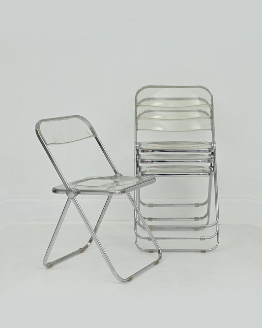 1960s Italian “Plia” Clear Lucite Folding Chair by Giancarlo Piretti for Anonima Castelli