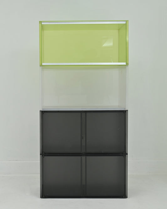 1990s Acrylic Resin and Steel “One” Wall Unit by Piero Lissoni for Kartell