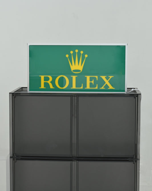 1990s ROLEX Advertising Signage with Yellow Lighting